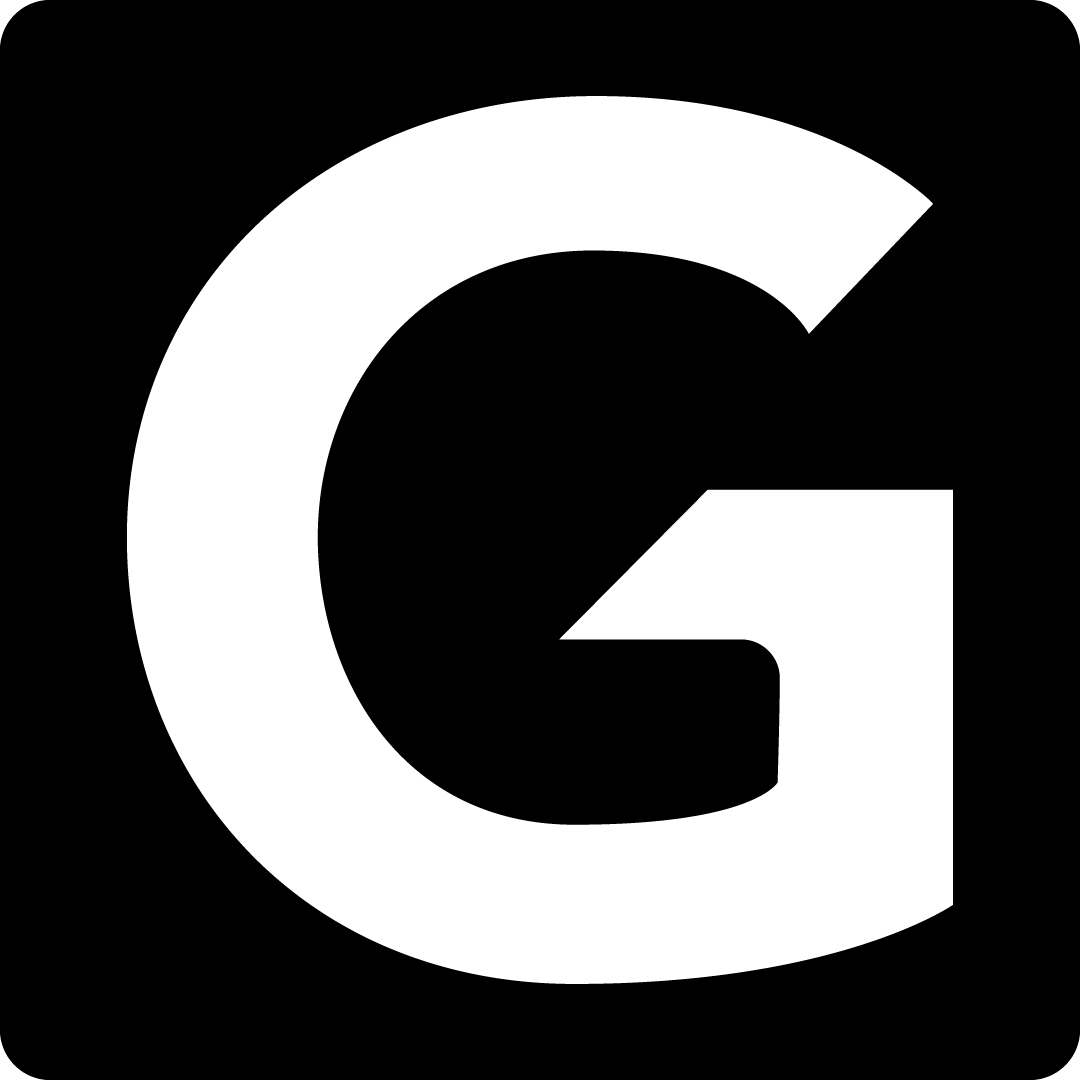 탭 아이콘 — 블랙 라운드 스퀘어, 화이트 G